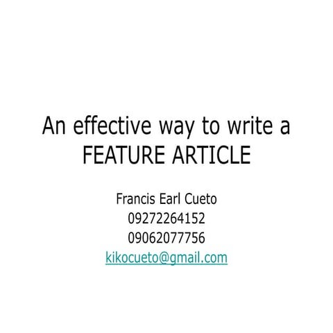 Feature Writing 2.ppt