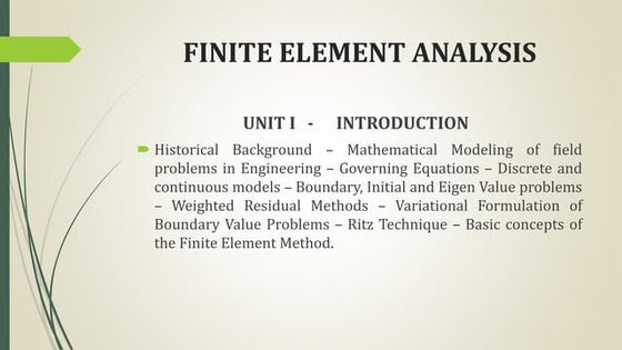 General steps of the finite element method | PPT