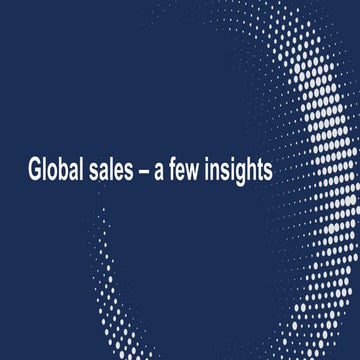 Global sales - a few insights
