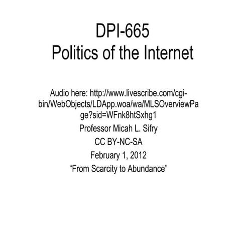 From Scarcity to Abundance