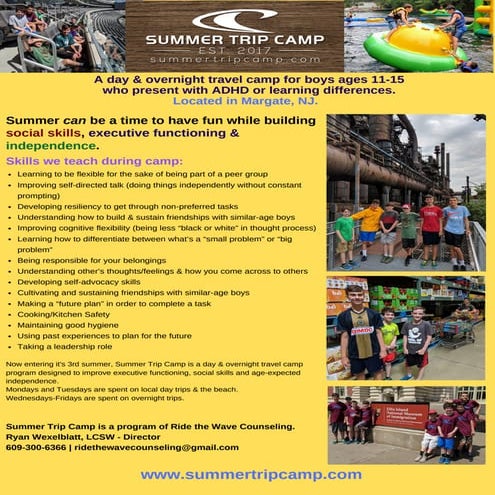 Summer Trip Camp - Ryan Wexelblatt, LCSW -Director