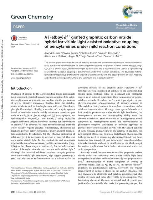 Enhanced charge separation in g-C3N4–BiOI heterostructures for visible ...