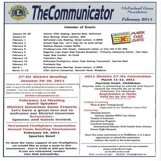 February 2011 newsletter