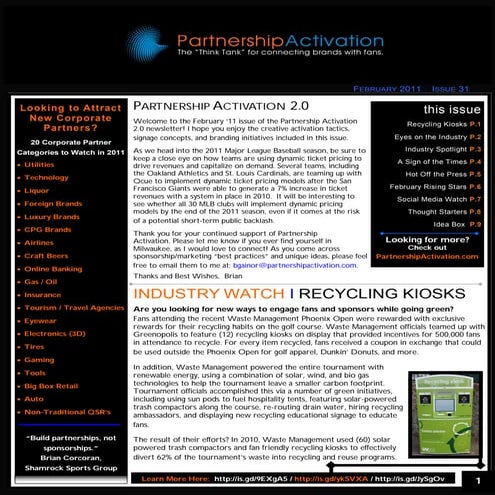 February 2011 Partnership Activation 2.0 Newsletter