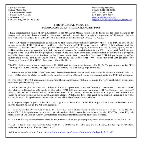 February 2012 IP Legal Minute