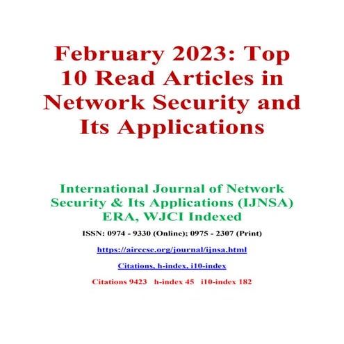 February 2023: Top 10 Read Articles in Network Security and Its Applications