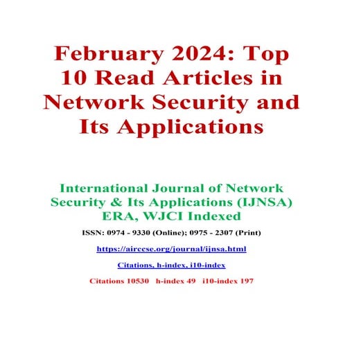 February 2024 - Top 10 Read Articles in Network Security & Its Applications