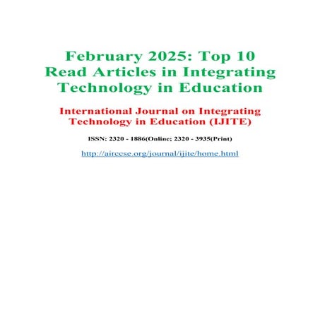 February 2025 - Top 10 Read Articles in International Journal on Integrating ...