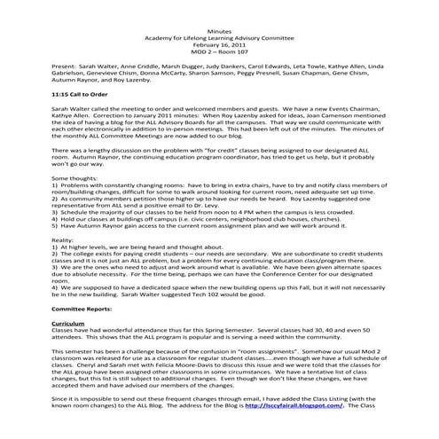 February Minutes  2 16-11