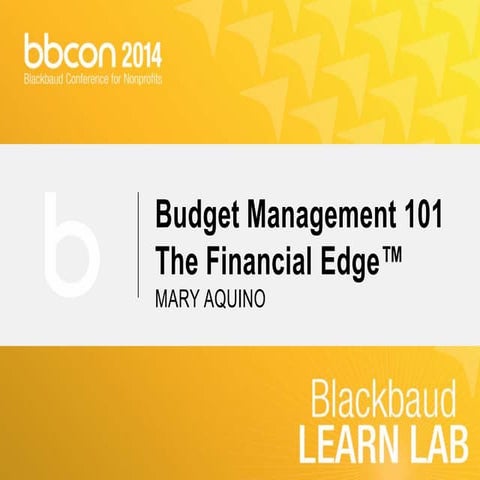 Budget Management 101