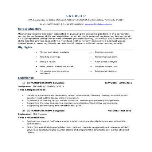 CAE DESIGN ENGINEER | PDF