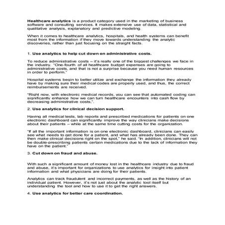 Healthcare Analytics