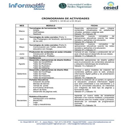 Fechas de capacitacion