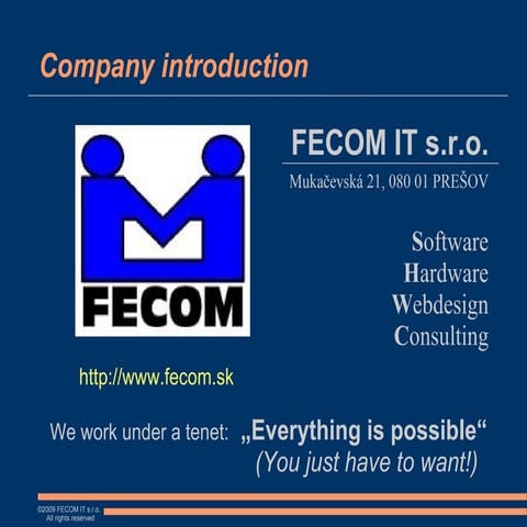 Marek Feco, Ceo at fecom ict s.r.o. at Fecom ict s.r.o.