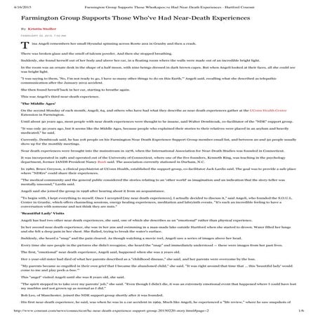 Near Death Expereince Support Group