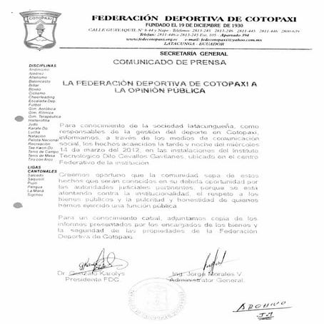 Federacion deportiva cotopaxi