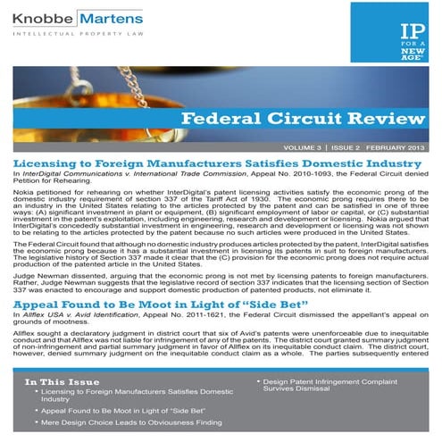 Federal Circuit Review | February 2013