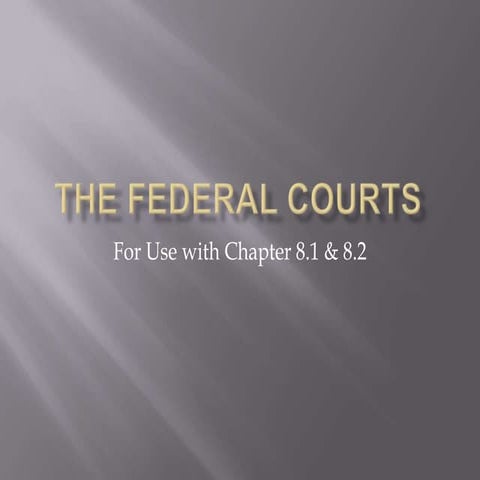 Federal Courts (8.1&2)