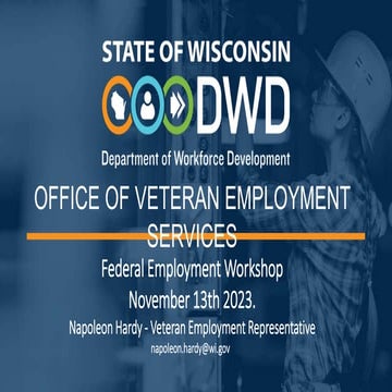 Federal Employment Workshop 2023 "Creating a Federal Resume"