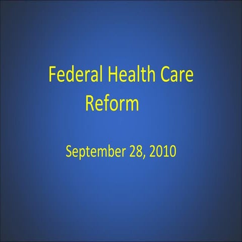 Federal health care reform
