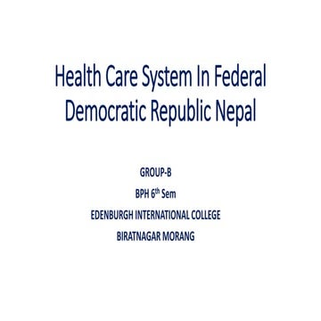 Federal health system in nepal