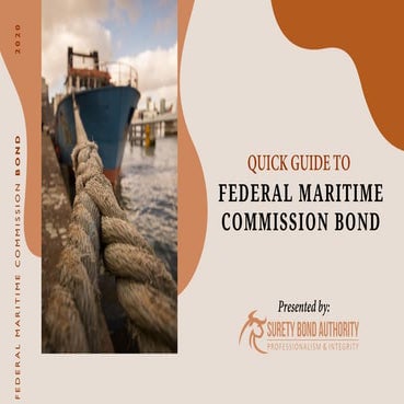 What is a Federal Maritime Commission bond?