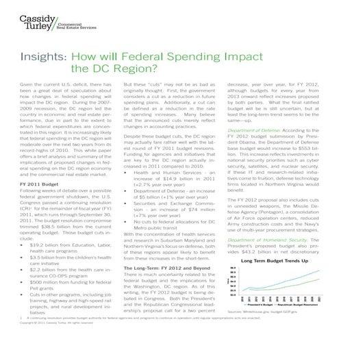 Impacts of Federal Spending Changes on DC Commercial Real Estate