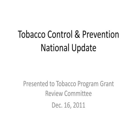 Federal tobacco control