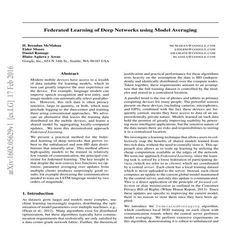Federated learning of deep networks using model averaging | PDF