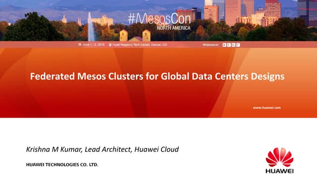 Federated mesos clusters for global data center designs