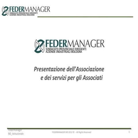 Federmanager Bologna  Servizi 15marzo2013