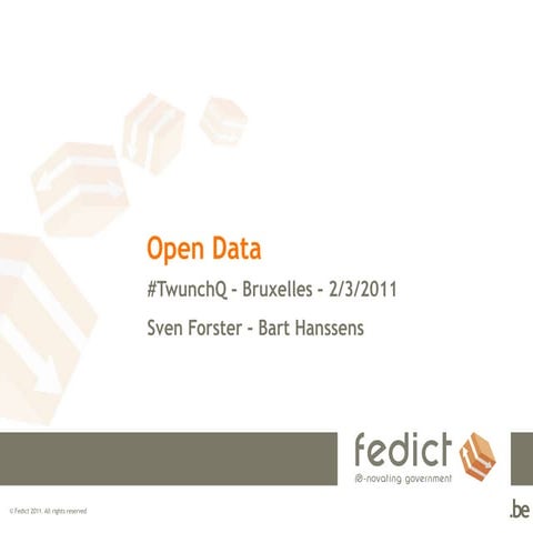 Plans of FEDICT about Open Data