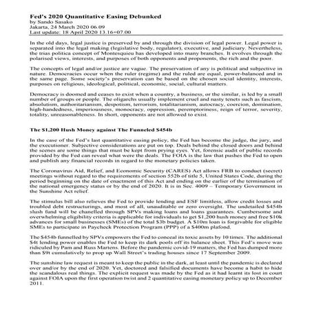 Fed's 2020 quantitative easing debunked