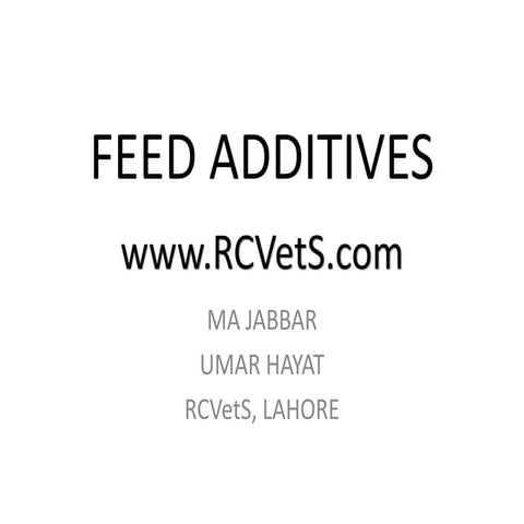 Feed Additives (Animal Nutrtion)