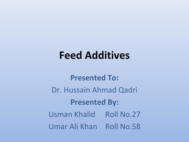 Feed additives