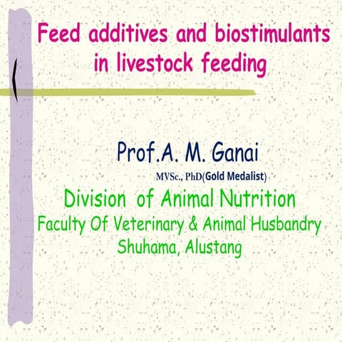 Feed Additives. and its feeding to livstock