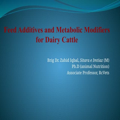 Feed additives  and ndf determination for veterinary students of dvm