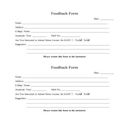 Feedback form | DOCX