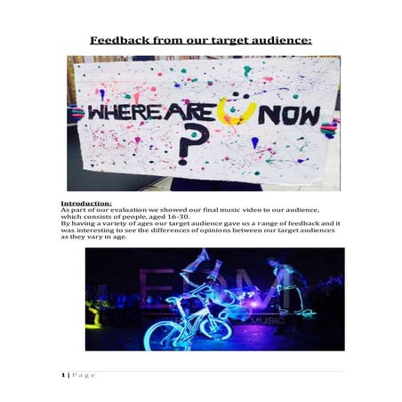 Feedback from our target audience