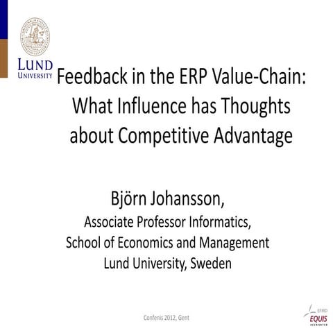 Feedback in the ERP Value-Chain What Influence has Thoughts about Competitive...