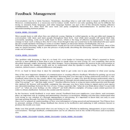 Feedback management