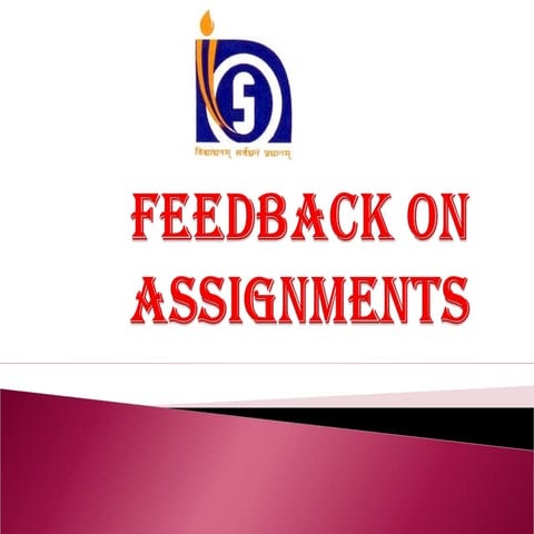 Feedback on assignments.final