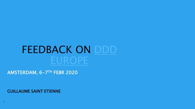 My feedback on ddd europe