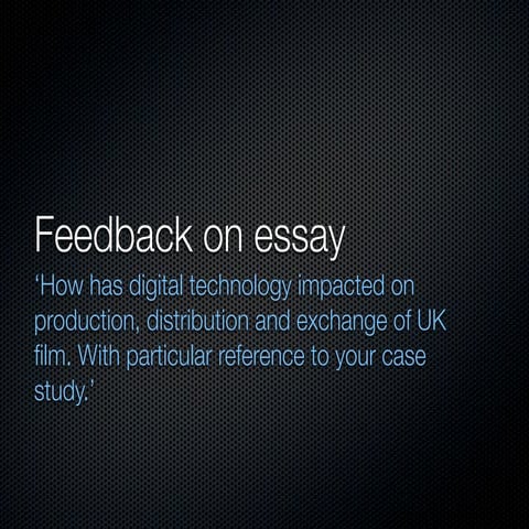 Feedback on essay
