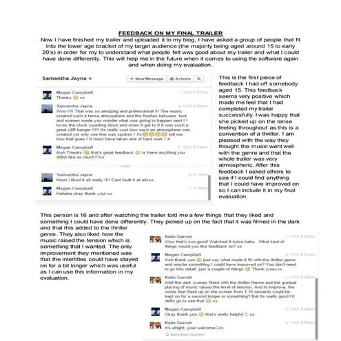 Feedback On My Trailer