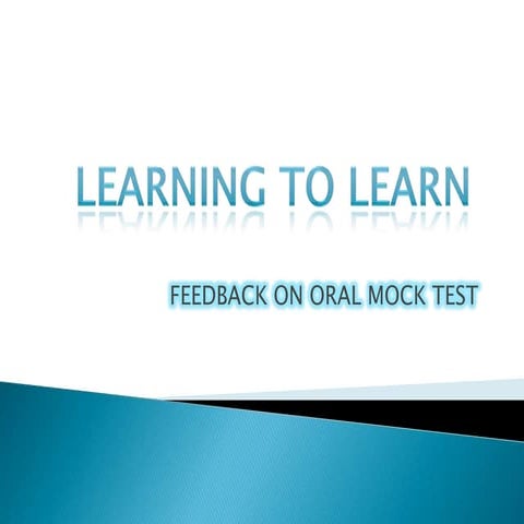 Feedback On Oral Ppsx