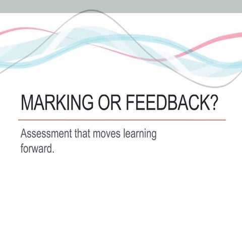 Feedback that moves learning forward