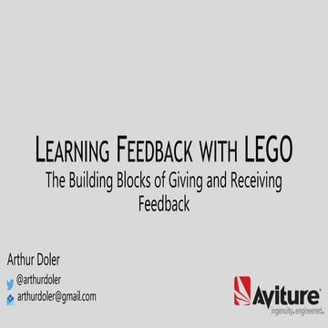 Learning Feedback with LEGO - The Building Blocks of Giving and Receiving Fee...