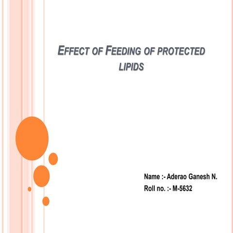 Feeding of protected fat