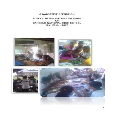 Bangcud National High School Feeding program report
